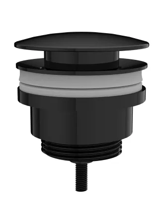VitrA Zubehör Push-Open-Ventil Metall d: 62 mm runde Form G 1 1/4" Schwarz Hochglanz,A4514939 A4514939