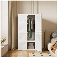 Gdood Kleiderschrank Faltbarer Garderobenschrank mit Stauraum für Schlafzimmer und Flur (1-St., 6 Fächer, 2 Türen, 1 Kleiderstange, 69 x 50 x 136 cm) Mit Kleiderstange, Versteckter Türgriff