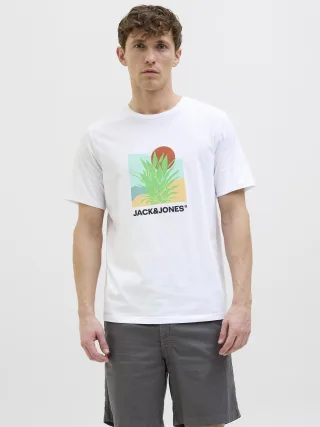 JACK&JONES - JJBARBADOS TEE SS CREW NECK white - Gr. - XL