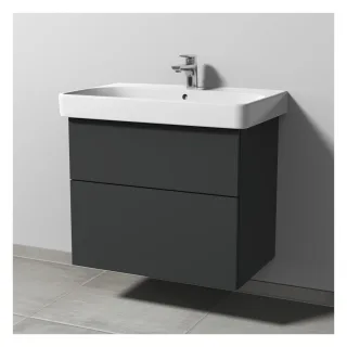 Sanipa 3way Waschtischunterbau zu Geberit Smyle Square Waschtisch mit 2 Auszügen, Anthrazit-Matt SM67222