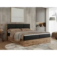 MKS MÖBEL Boxspringbett ALBERO 2 (Packung, Set, Polsterbett, T30-Schaum, Topper T25/Visco, Zwei Bettkästen), Doppelbett, mit Möbelplatten, Multipocket-Matratze, mit Kopfstütze