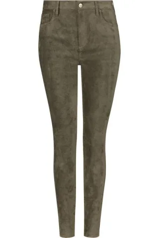 Alina Skinny Grünes Wildlederimitat | Martini-Olive