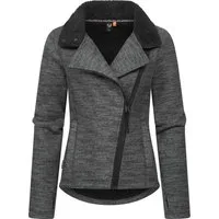 Ragwear Strickfleecejacke Saskie Melange Grob gestrickte Damen-Jacke mit Teddyfell-Futter