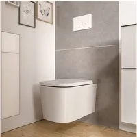 Bernstein Tiefspül-WC LAVOA, Wandmontage, Abgang Waagerecht, Modernes eckiges Design