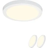 ZMH LED Deckenleuchte Wohnzimmer Quradratisch/Rund Weiß Ø22.5CM Flurlampe Modern für Büro, ‎Flimmerfrei, Energiesparend, Augenschutz, LED fest integriert, Warmweißes, IP44 Spritzwassergeschützt