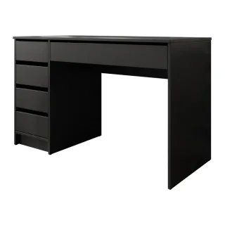 Mirjan24 Schreibtisch, Schwarz, Holzwerkstoff, 5 Schubladen, Rechteckig, 120x76x55 cm, Arbeitszimmer, Schreibtische, Bürotische