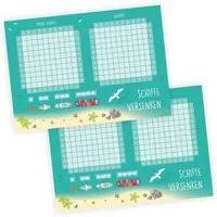 nikima Packpapier 2er Set A6 Spielblock Schiffe versenken Reisespiel Flottenmanöver, Reisespiel Flottenmanöver