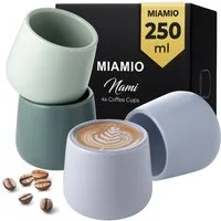 MiaMio Tasse Nami Kaffeebecher Pastel Coast, 4-tlg., Keramik, ohne Henkel, 250 ml