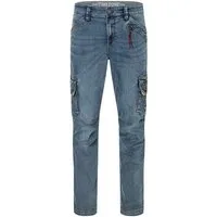 TIMEZONE Regular-fit-Jeans Cargo-Style Used-Waschung Regular Fit Beintaschen Reißverschluss (1-tlg) Regular RogerTZ