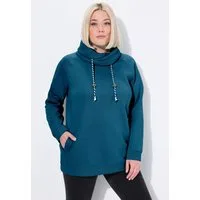 Ulla Popken Sweatshirt Sweatshirt weiter Stehkragen Taschen