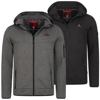 Höhenhorn Tacul Hood Herren Jacke Fleece Strickjacke Hoody Trekking Strickfleece M Grau (1020)