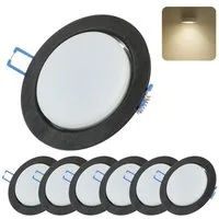 Sweet LED LED Einbaustrahler 6er Set GX53 8,2W 230V Schwarz 4000K Rund LED Einbauleuchten Aluminium, LED wechselbar, 4000K - Neutralweiß, Deckenspots, Ø95mm, Einbauleuchten