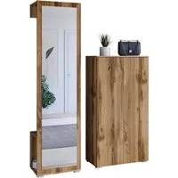 OTTO home Garderoben-Set PARIS/ TOKYO, (Komplett-Set, 2-St), Garderoben-Set Breite 130cm, moderne grifflose Flurmöbel Kleiderstange