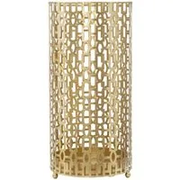Natur24 Garderobenleiste Schirmständer Oblin 22,5 x 47,5 x 22,5 cm Metall MDF Gold
