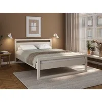 OTTO home Massivholzbett Wellow, Kaschmir-Beige-Beige, Kiefer, inklusive Lattenrost (Liegefläche 140x200 cm), nordisch-modern, bis 180 kg belastbar, FSC® & Made in Europe