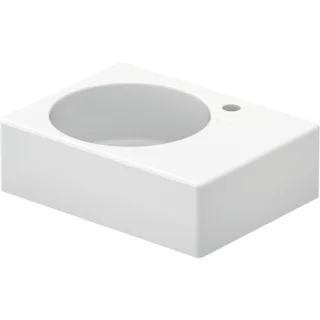 Duravit Design Classics Waschtisch Scola 0684600011 61,5 x 46 cm, Weiß Hochglanz, Becken links, mit Hahnloch