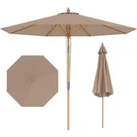 COSTWAY Sonnenschirm, Ø 270cm Gartenschirm, beidseitig um 30° knickbar