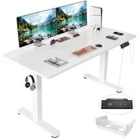 HOMALL Schreibtisch Höhenverstellbarer Schreibtisch mit 3 Höhen-Speicherfunktionen (Mehrere GrdBen 120/140/160/180/200 cm mit 1 USB-Ladanschlus Tischplate mit einerTiefe von 80 cm Der Tisch besteht aus ver Tischplaten)