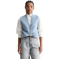 Marc O'Polo DENIM Strickweste ärmelloser Bouclé-Cardigan regular fit aus Schurwolle-Viskose-Mix