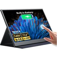 UPERFECT 15,6-Zoll-Full-HD-Touchscreen, eingebauter 5400-mAh-Akku Portabler Monitor (39,62 cm/15.6 ", 1920x1080 px, Full HD, 3 ms Reaktionszeit, 60 Hz, IPS)