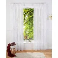 OTTO home Gardine Mila (1 St), Kräuselband, transparent, Voile, mit Wellenmuster bestickt, Voile, einfarbig