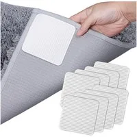 Zaewry Antirutsch Teppichunterlage Teppich-Greifer, rutschfest, waschbar, Vacuum Tech, (8-St), für Parkettboden Fliesen Rutschmatte 10x10cm 8 Stück