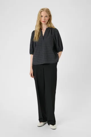 Kurzarm-Bluse KBAyo Classic fit white green