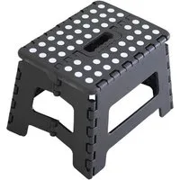 HH-Haushalt Klapptritt Klapphocker, Klapptritt, Tritthocker Schwarz Faltbar H 22cm bis 150KG