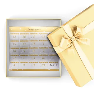 Adventskalender 12 Juwelen, 11 Perlen und 1 Überraschung - Gold und Kristall