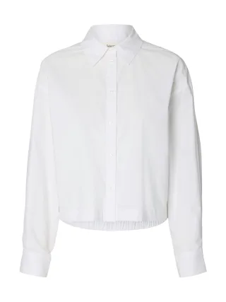 selected women - SLFDELIA RELAXED LS CROPPED SHIRT B bright white - Gr. - 36
