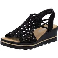 Rieker Keilsandalette Sommerschuh, Plateausandale, Schlupfschuh mit Schmucksteinchen