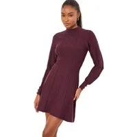 LIPSY Minikleid Lipsy Langärmeliges Kleid im kleinen Rautenstrick (1-tlg)
