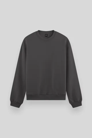 Herren Unifarben Rundhals-Sweatshirt