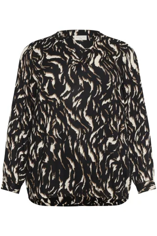 Langarm-Bluse KCdiana Langarm-Bluse Regular fit black brown