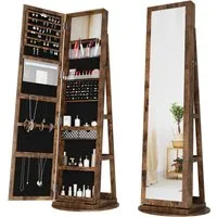 Dripex Schmuckschrank Schmuck Spiegelschrank mit Ganzkörperspiegel