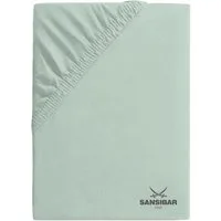 Sansibar Sylt Spannbettlaken Spannbettlaken "Sansibar Jersey Bettlaken“ Premium Qualität, Gummizug: rundum, mit hochwertigem Sansibar Logo-Druck, Fähnchen am Steg, Rundumgummizug