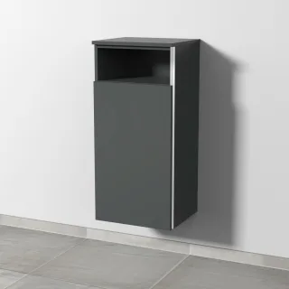 Sanipa 3way Mittelschrank mit 1 Tür und 1 offenem Fach, Anthrazit-Matt, BR13422 BR13422