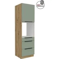 Küchen-Preisbombe Hochschrank 60 cm Küche ARIA Aquamarin ultra matt Anti Fingerprint Küchenzeile