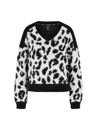 Marc Cain Sports - Leo-Pullover Knitted in Germany black and white - Gr. - 44