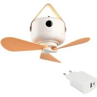 Reality Leuchten Akku-Ventilator mit Licht und Fernbedienung Ø 27cm, klein & leise per USB aufladbar fürs Camping in Wohnmobil & Wohnwagen