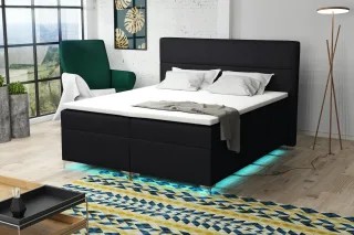 Boxspringbett Schlafzimmerbett CANELA 160x200cm inkl.Bettkasten/ LED