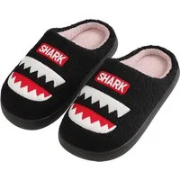 Corimori mit netten Motiven, Gr. 34-44, Antirutsch & bequem Plüsch Hausschuhe (Packung, Geschenk) Zähne Shark Pantoffeln für Kinder und Erwachsene, EU Größe 40-41