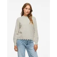 Vila Strickpullover VINIKOLINA O-NECK L/S KNIT TOP - NOOS Materialmix, regular fit