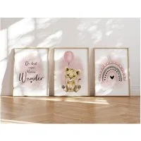 MeinBaby123® Poster Bilder Kinderzimmer, Poster Kinderzimmer Deko, Babyzimmer Deko, Spruch Wandbilder,  Boho,  Tiere