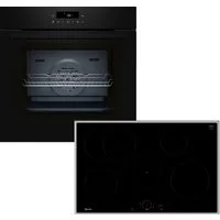 NEFF Backofen-Set BTX48PIB0, mit Teleskopauszug nachrüstbar, Pyrolyse-Selbstreinigung, Heißluft-Air Fry Funktion & extra schnelle Kochfeld-Powerstufe