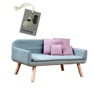 Rohrschneider Hundesofa Chicago mit Gratis-Beigabe hellblau