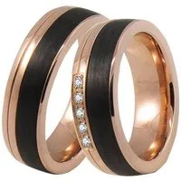 DOOSTI Trauring Schmuck Geschenk Edelstahl Trauring Ehering Partnerring LIEBE, Made in Germany, wahlweise mit oder ohne Zirkonia