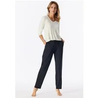 Schiesser Pyjamahose Mix + Relax weicher Single-Jersey, Gummizug, Bindeband