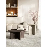 Selsey Couchtisch QUBEO, Couchtisch quadratisch mit Kreuzgestell 28-mm Tischplatte 60 cm