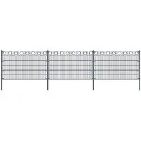 HOME DELUXE Doppelstabmattenzaun Doppelstabmattenzaun KREIS - Anthrazit, standfest und langlebig, stabil und robust